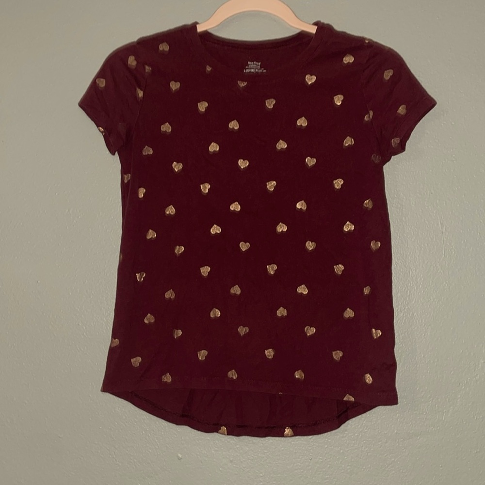 Purple Shirt with Peach Hearts 💜